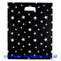 custom plastic merchandise bag die cut handle bag boutique retail shopping bag goodie bag gift bag